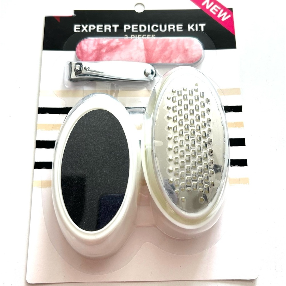 NEW 3-Pieces Expert Pedicure Kit with Foot Tools and Clipper